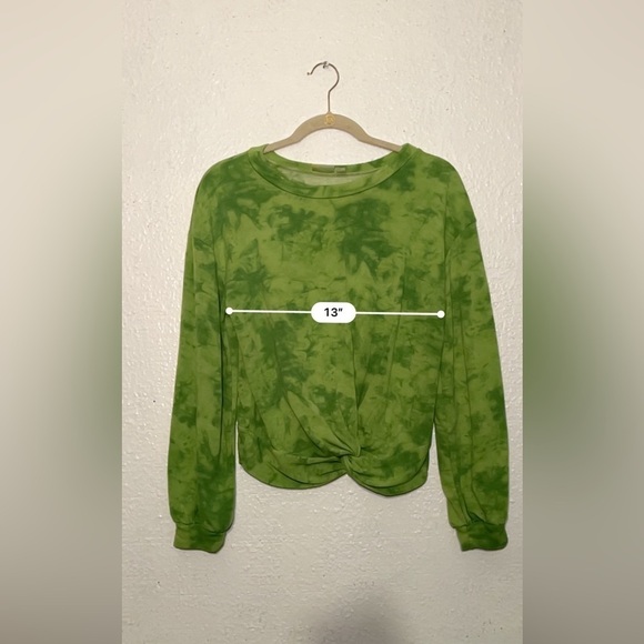 Zella green tie-dye, long sleeve, top size medium - Picture 3 of 9